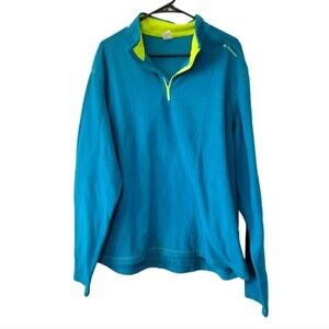 Decathlon Blue & Lime Green Fleece Pullover Size 2X
